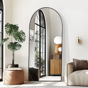 MAYEERTY Aluminum Alloy Metal Frame Arched Wall Mirror Bathroom Makeup Mirror for Bedroom Living Room - 1 of 4