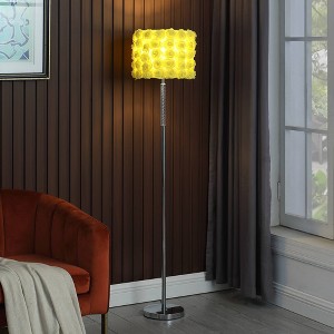 63" Yellow Roses in Bloom Acrylic Metal Floor Lamp - Ore International: Modern Standing Illumination, UL Listed, Push Button Switch - 1 of 4