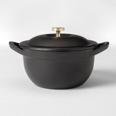  6QT Enamel Dutch Oven, Black Sesame by Drew Barrymore