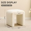 SEVOBAL Ottomans and Benches Modern Teddy Velvet Ottoman Footrest, Vanity Stool, and Shoe Bench for Makeup Room, White, 47.00"*36.50"*42.00" - 3 of 4