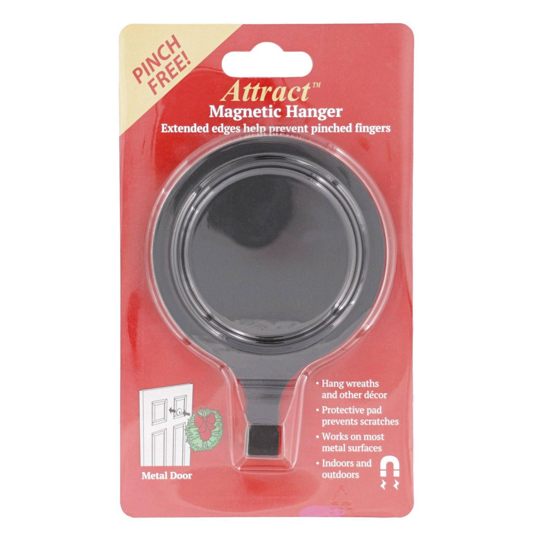 Haute Décor 4.7" Attract Magnetic Christmas Wreath Hanger Matte Black