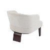 PAGED Modern Accent Chair, Arm Chair with 2 Rolled Pillows and Wood Legs, Button Tufted Reading Chair for Bedroom, Living Room Furniture - 3 of 4