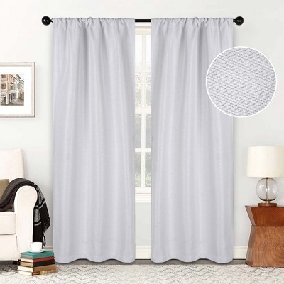 Modern Farmhouse Textured Room Darkening Semi-Blackout Curtains, Set of 2 by Blue Nile Mills