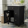 Gulches Modern 24-Inch Bathroom Vanity with Ceramic Sink, Soft Close Door & Drawers, Dual Storage Racks - 2 of 4
