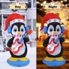 Itopfox 6ft Inflatable Christmas Penguin Playing Guitar with 4 LED Lights 1 Piece Outdoor Lawn Patio Garden Holiday Decoration - 3 of 4
