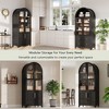 Whisen 71" Tall Arched Kitchen Pantry with Door Shelves, Hidden Drawer & Glass Door - 3 of 4