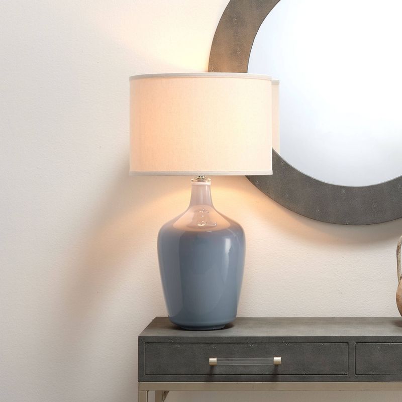 Plum Jar Ceramic Table Lamp with Drum Shade Gray - Splendor Home, 5 of 8