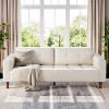 3-Seater Sofa Couch, 83 in Wide Faux Leather Sofa Couch with Spring Cushion, Modern Sofa with Deep Seats and 2 Removable Back Cushions - 3 of 4