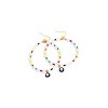 Slickblue Women's Drop Earrings, Pearl Evil Eye Beaded Hoops, Fashion Earrings, Festival Style, Gold Red/Blue, 4" - 4 of 4