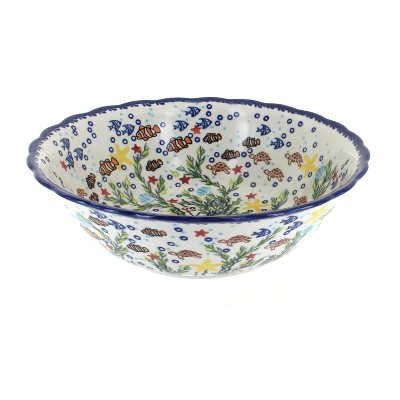 Blue Rose Polish Pottery Atlantis Large Serving Bowl