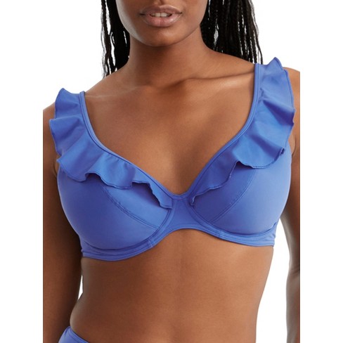 Pour Moi Splash Frill Brief Swim Bottom in Black FINAL SALE NORMALLY $39.99  - Busted Bra Shop