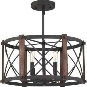 Quoizel Lighting Baron 6 - Light Semi-Flush Mount in  Marcado Black - 1 of 3