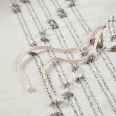 Ivory Cotton Jacquard Full/Queen Duvet Cover Set