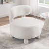 Okak Modern Soft Fabric Upholstered Armless Reading Accent Chair,Teddy/Fur Barrel Chair for Vanity Room,Bedroom - 2 of 4