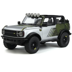 2022 Ford Bronco "By RTR" Silver Metallic and Black with Graphics 1/18 Model Car by GT Spirit - 1 of 4