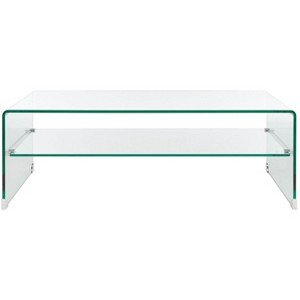 Brioni Temp Glass Coffee Table - Clear - Safavieh - 1 of 4