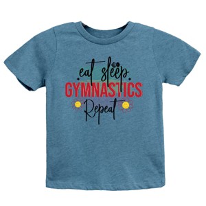 The Juniper Shop Eat Sleep Gymnastics Repeat Youth Short Sleeve Tee - 1 of 4