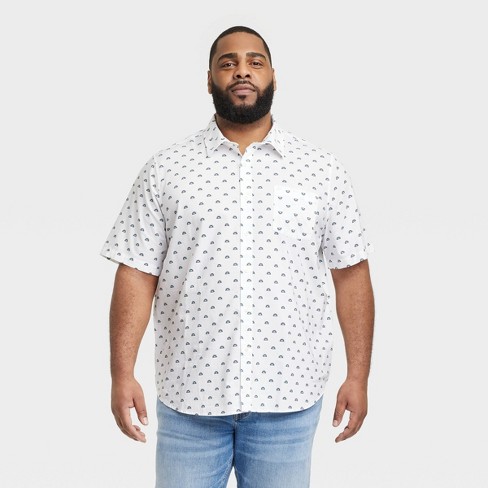 Men's Big u0026 Tall Short Sleeve Button-down Shirt - Goodfellow u0026 Co™ Off-white  4xlt : Target