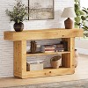 Tribesigns 63-Inch Solid Wood Console Table for Entryway, 3-Tier Sofa Table with Storage, for Living Room, Hallway, Entrance, Foyer, Brown - 2 of 4