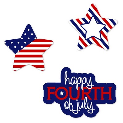 Big Dot of Happiness 4th of July - DIY Shaped Party Cut-Outs for Independence Day - 24 Count