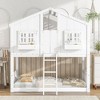 NicBex Twin over Twin House Loft and Bunk Bed with Roof, Window, Window Box, with Safety Guardrails and Ladder, Grey - 2 of 4