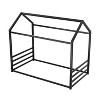 Polibi Montessori Metal House Floor Bed Frame with Fence - 3 of 4