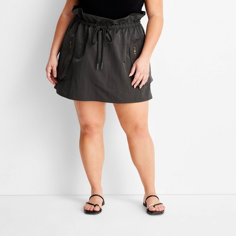 Women's Paperbag Cargo Mini Skirt - Future Collective™ with Jenny K. Lopez  Dark Olive Green 2X