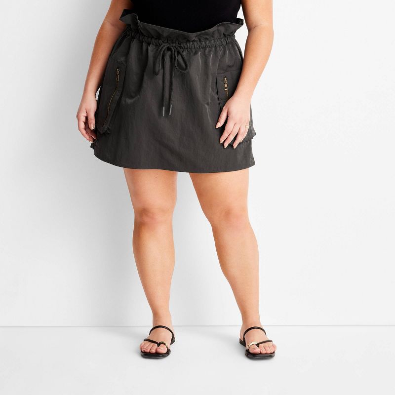 Women's Paperbag Cargo Mini Skirt - Future Collective™ with Jenny K. Lopez Dark Olive Green, 1 of 5