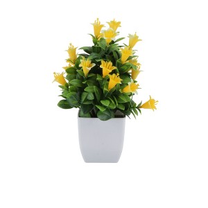 Unique Bargains Artificial Plants Lily Flower Bonsai Arrangement Plastic 3.74"x3.74"x10.63" 1 Pc - 1 of 4