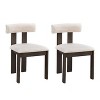 CAVINAS Set of 2 Modern Upholstered Dining Chairs with Boucle Fabric and Solid Wood Legs, Ergonomic High Back for Dining Room or Office - 2 of 4