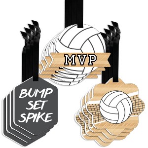 Big Dot of Happiness Bump, Set, Spike - Volleyball - Assorted Hanging Baby Shower or Birthday Party Favor Tags - Gift Tag Toppers - Set of 12 - 1 of 4