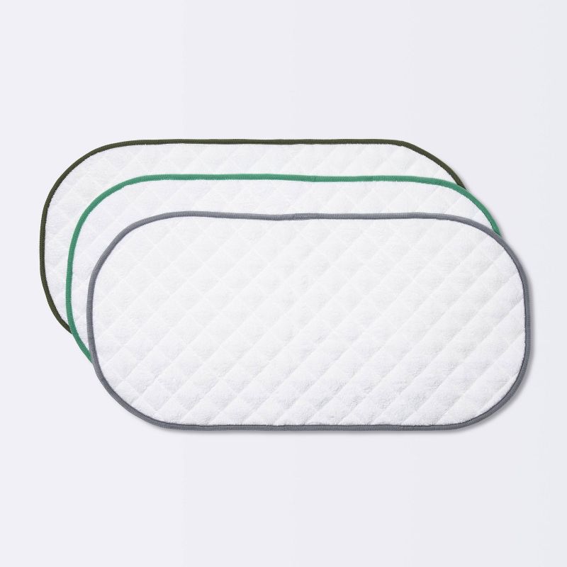 Changing Pad Liner White with Green Edge - Cloud Island&#8482; 3pk, 1 of 6