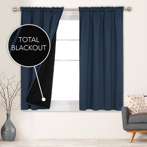 Deconovo ModernLuxury BlackOut RodCurtains For LivingRoom or BedRoom，Easy Clean,2Panels - 1 of 4