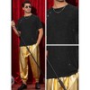 Lars Amadeus Men's Party Shiny Club Short Sleeve Glitter T-Shirt - 4 of 4
