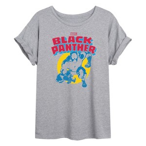 Women's - Marvel - Black Panther Crouch Oversized Graphic T-Shirt - 1 of 4