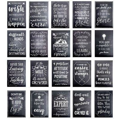 20-Pack Inspirational Posters, Classroom Posters Inspiring Quotes, Chalkboard Design, Perfect for Student School Classroom Office Decoration, 13x19"