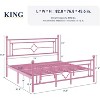 Metal Bed Frame with Vintage Headboard & Footboard, No Box Spring, Storage, Noise-Free, Easy Assembly - 2 of 4