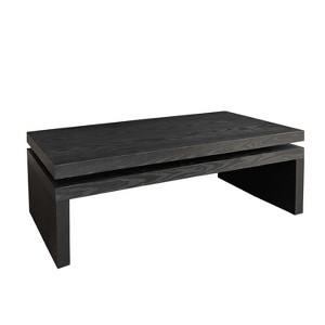 HomeRoots 48" Black Wood Floating Frame Coffee Table - 1 of 4