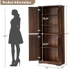 Tall Kitchen Pantry Cabinet, Storage Cabinet with Doors and Adjustable Shelves, Freestanding Large Utility Storage Cupboard for Dining Room - 2 of 4