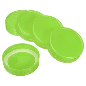 Unique Bargains Regular Mouth Plastic Mason Jar Lids with Silicone Sealing Ring 24 Pcs - 1 of 4