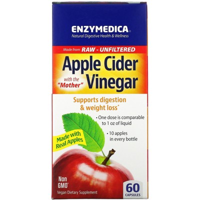 Enzymedica Apple Cider Vinegar, 60 Capsules, Greens and Superfood Supplements