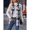 Coolmee Plaid Vest for Womens Casual Sleeveless Flannel Jacket Lapel Button Down Shirt with Pockets - 2 of 4