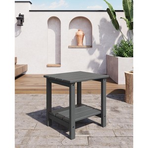 Sturdy 2-Tier HDPE Adirondack Side Table - Weather Resistant for Patio, Poolside, Porch - Indoor/Outdoor - 1 of 4