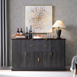 Buffet Sideboard Cabinet with Storage, Modern Buffet Table with Adjustable Shelves, Coffee Bar Cabinet with 2 Drawers & 4 Doors - 1 of 4
