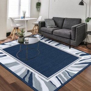 Modern Low Pile Area Rug | Ultra-Thin Machine Washable Rug with Non-Slip Back | Stain Resistant, Non-Shedding & Pet Safe Bordered for Home - 1 of 4