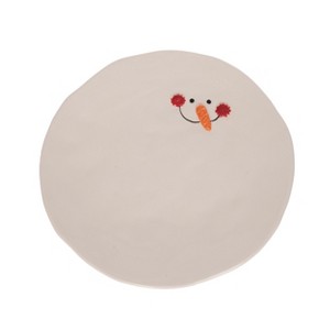 Transpac Ceramic Melted Snowman Platter Serving Holiday Treats Multicolor Christmas Tabletop Decor Indoor Use Gift Giving and Hostess Gifts Dishwasher - 1 of 1