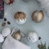 NAYSAYE Party Decoration and Accessories Set of 4 Glass Christmas Ball Ornament for Holiday Celebration, Gold, 4.7"*4.7"*0.11" - 4 of 4