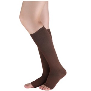 Allegra K Breathable Toeless Compression Knee High Socks - 1 of 4