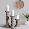 Mela Artisans Set of 3 Pillar Candle Holders in Shabby French Finish - 3 of 4