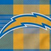 NFL Los Angeles Chargers Plaid Steel Royal Plush Faux Shearling Blanket - 2 of 2